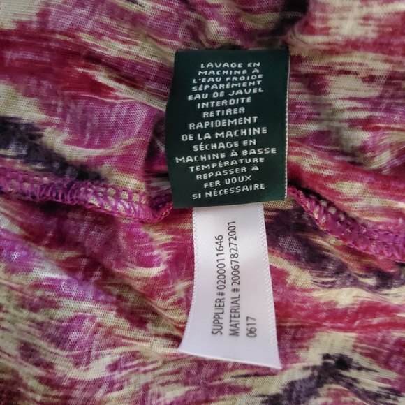 Lauren Ralph Lauren Cold Shoulder Tunic Top M Burgundy Red Purple - Picture 9 of 9